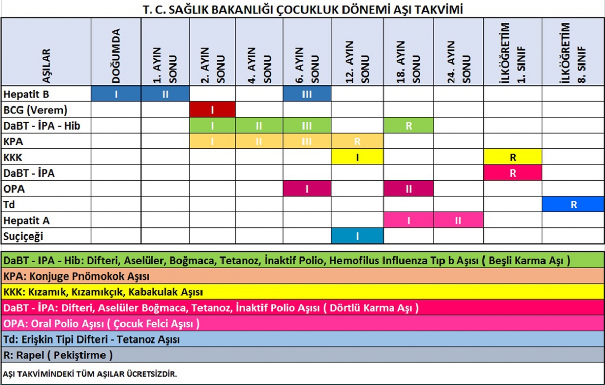 Bebeğinizin Aşı Takvimi